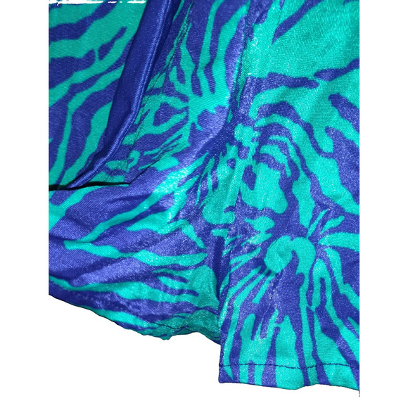 Vintage Esther Williams Swimsuit Sz 16 One Piece Romper Shorts Teal & Blue USA - Picture 4 of 16